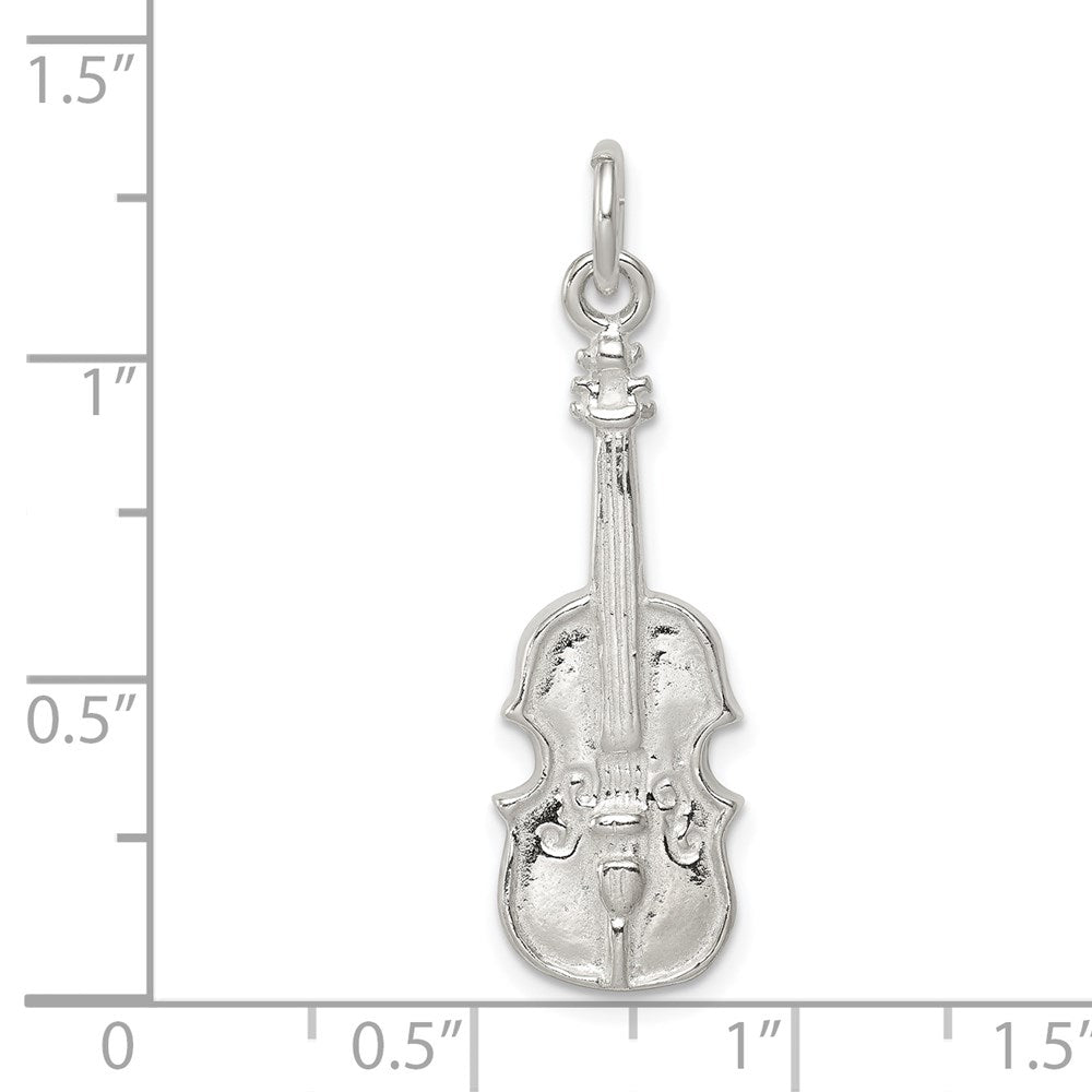 Sterling Silver Violin Charm QC784
