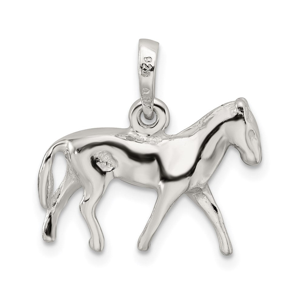 Sterling Silver Polished Horse Pendant QC7840