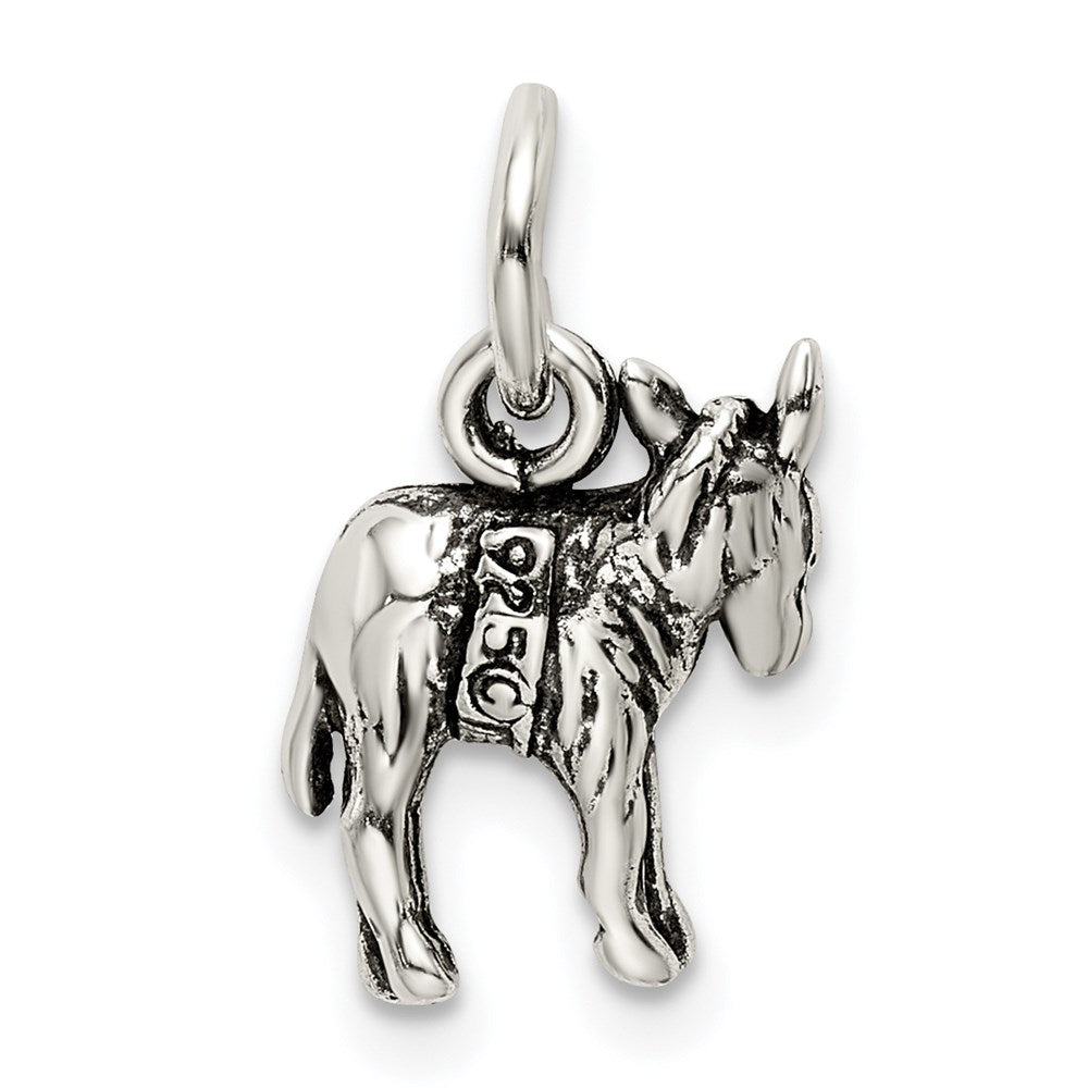 Sterling Silver Antiqued Donkey Charm QC7842