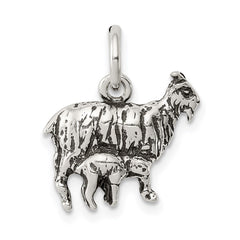 Sterling Silver Antiqued Goat Charm QC7849