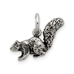 Sterling Silver Antiqued Squirrel Charm QC7852