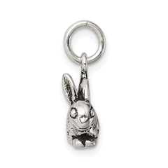 Sterling Silver Antiqued Rabbit Charm QC7861