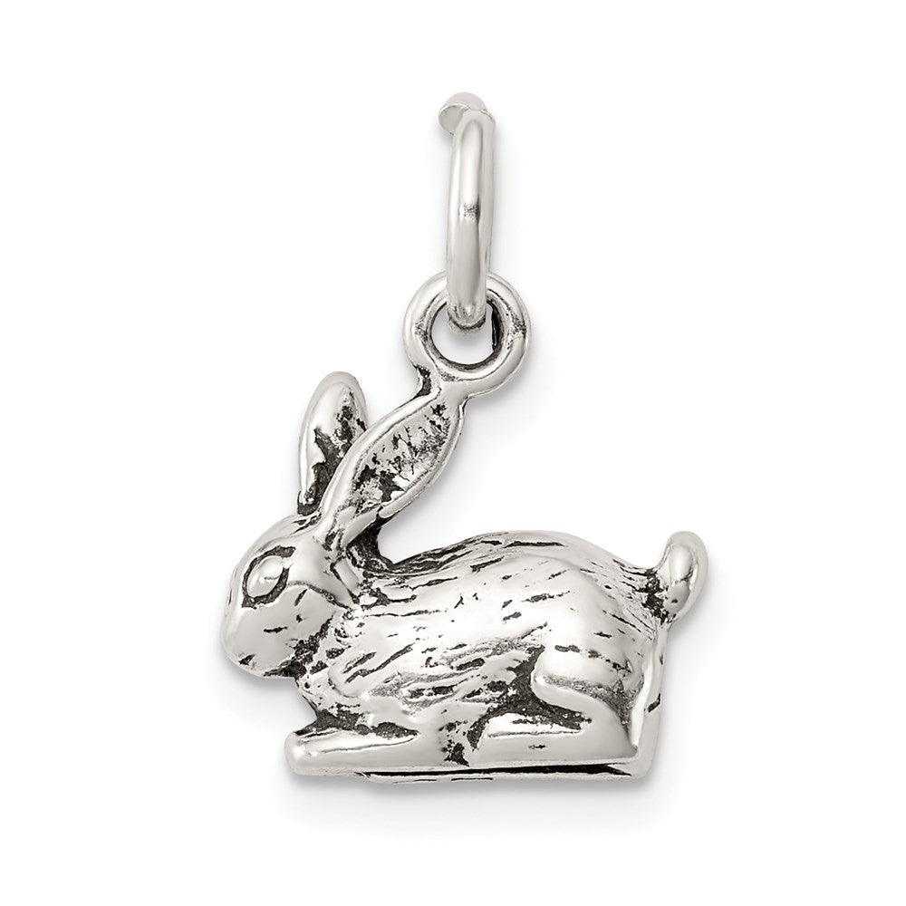 Sterling Silver Antiqued Rabbit Charm QC7861