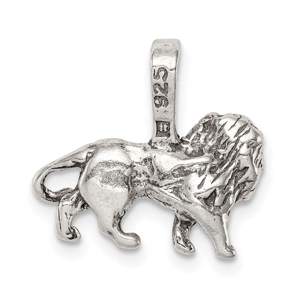Sterling Silver Antiqued Lion Charm QC7865