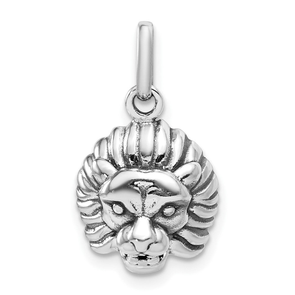 Sterling Silver Antiqued Lion Charm QC7871