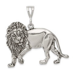 Sterling Silver Antiqued Lion Charm QC7872