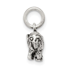 Sterling Silver Antiqued Elephant Charm QC7875
