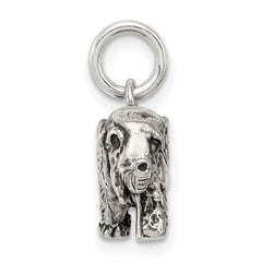 Sterling Silver Antiqued Elephant Charm QC7876