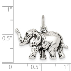 Sterling Silver Antiqued Elephant Charm QC7877
