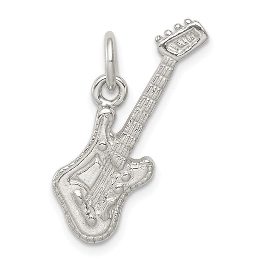 Sterling Silver Electric Guitar Charm QC787