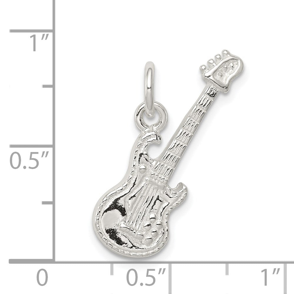 Sterling Silver Electric Guitar Charm QC788
