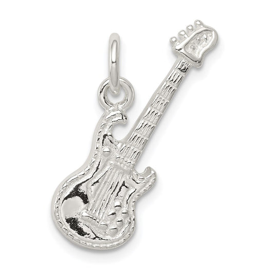 Sterling Silver Electric Guitar Charm QC788