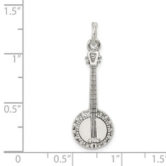 Sterling Silver Banjo Charm QC789