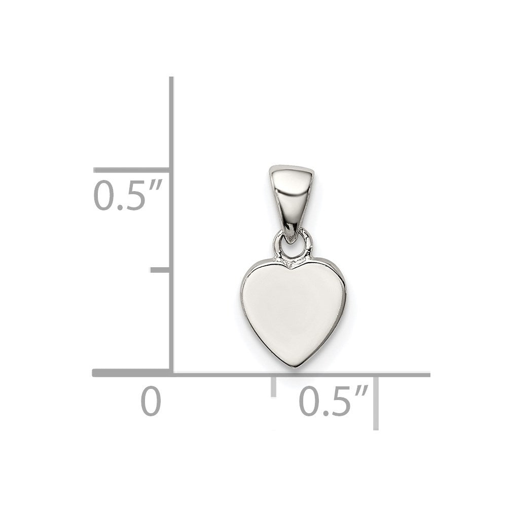 Sterling Silver Rhodium-plated Polished Heart Pendant QC7899