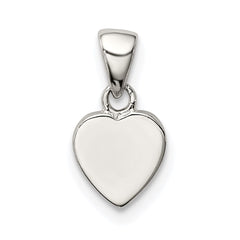Sterling Silver Rhodium-plated Polished Heart Pendant QC7899