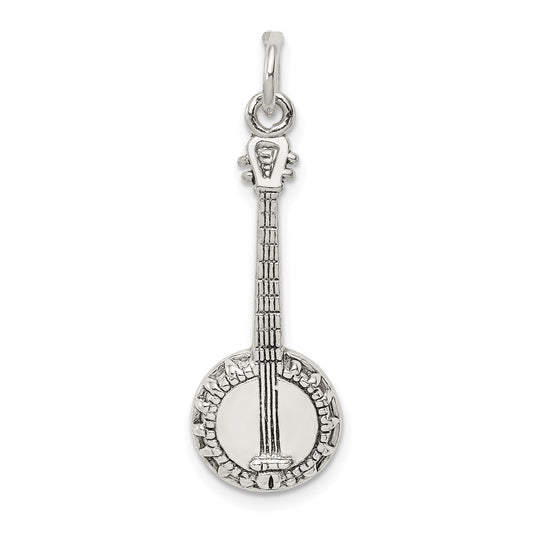 Sterling Silver Banjo Charm QC789