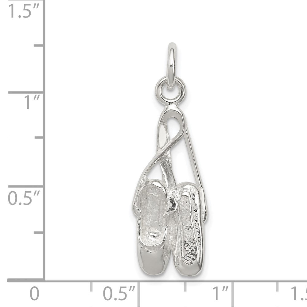 Sterling Silver Ballet Slippers Charm QC791