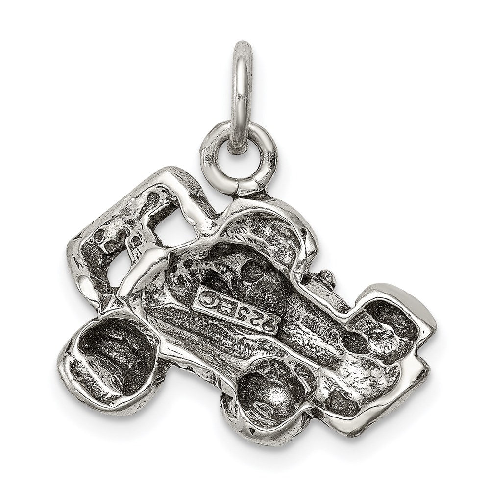 Sterling Silver Antiqued Go Kart Racer Charm QC7913