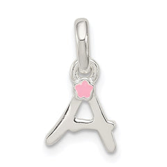 Sterling Silver Letter A with Enamel Pendant QC7935A