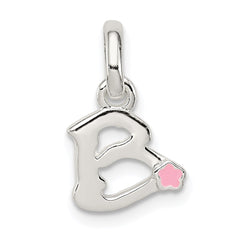 Sterling Silver Letter B with Enamel Pendant QC7935B
