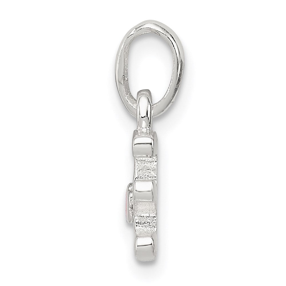 Sterling Silver Letter E with Enamel Pendant QC7935E