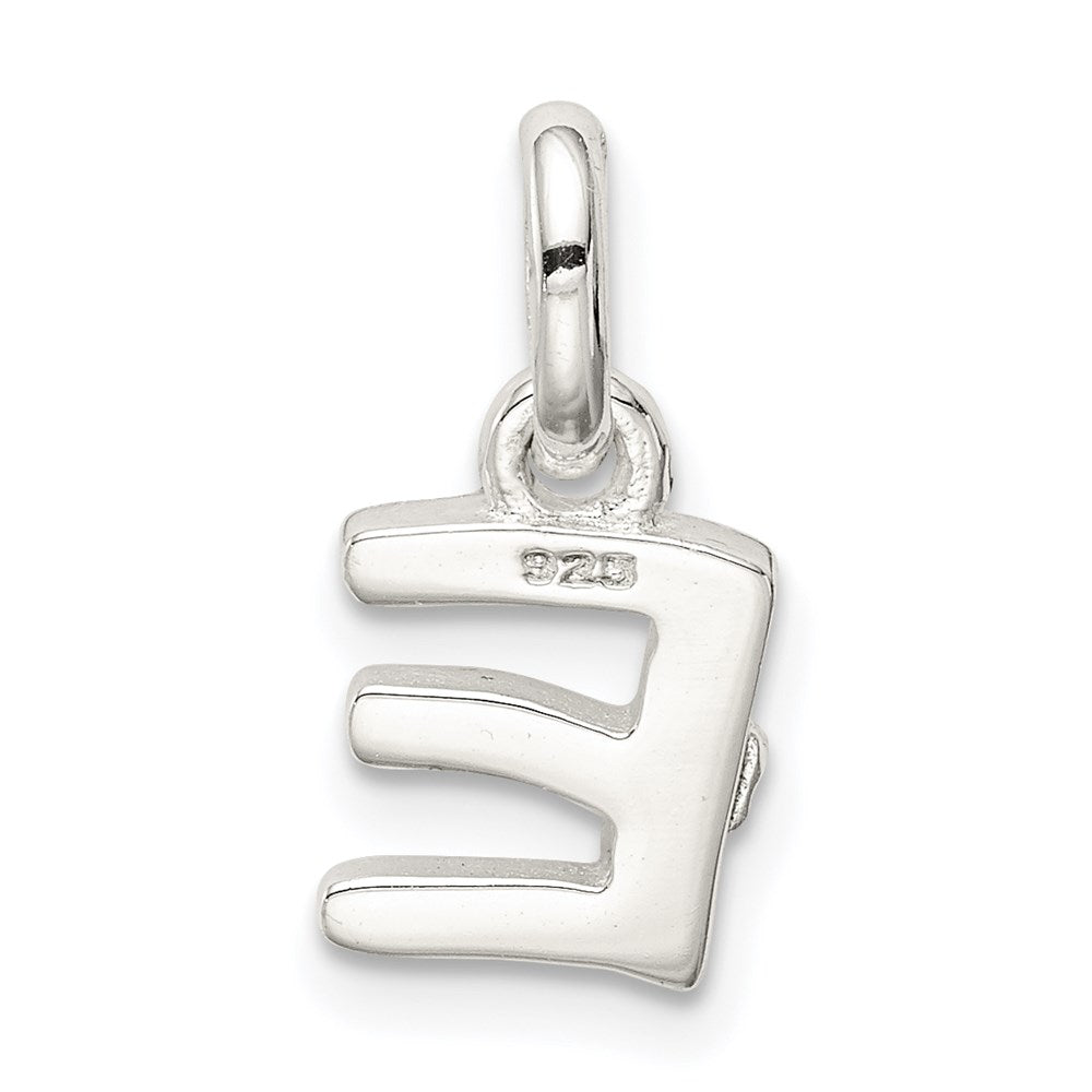 Sterling Silver Letter E with Enamel Pendant QC7935E