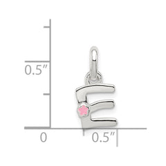 Sterling Silver Letter E with Enamel Pendant QC7935E