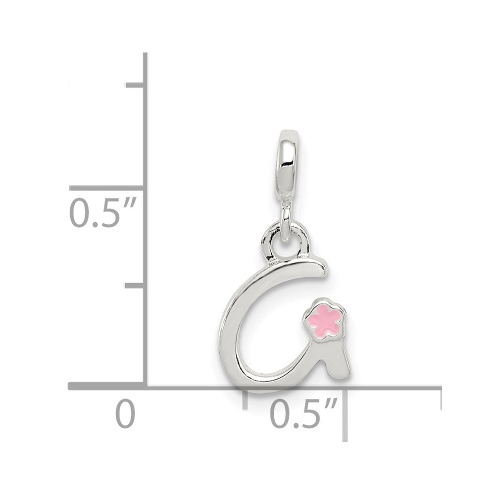Sterling Silver Letter G with Enamel Pendant QC7935G