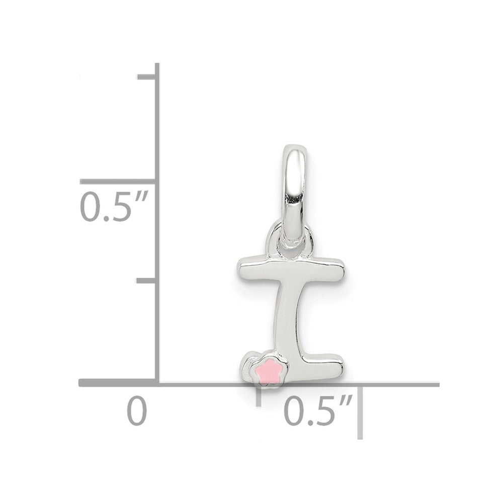 Sterling Silver Letter I with Enamel Pendant QC7935I
