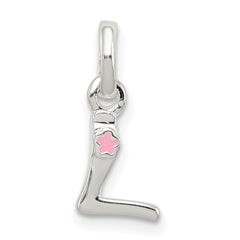 Sterling Silver Letter L with Enamel Pendant QC7935L