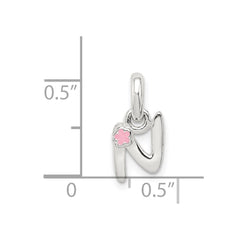 Sterling Silver Letter N with Enamel Pendant QC7935N