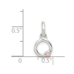 Sterling Silver Letter O with Enamel Pendant QC7935O