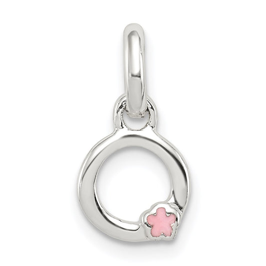 Sterling Silver Letter O with Enamel Pendant QC7935O