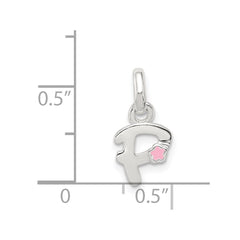 Sterling Silver Letter P with Enamel Pendant QC7935P