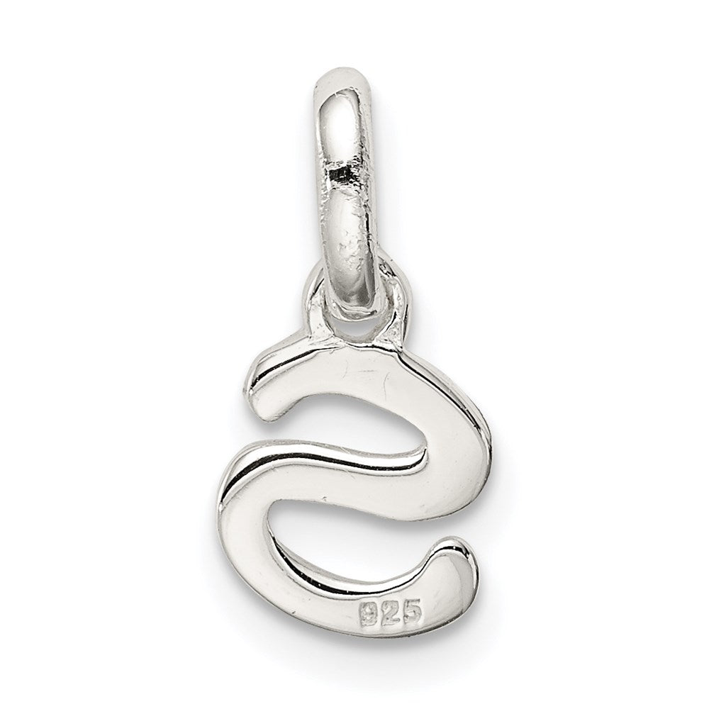 Sterling Silver Letter S with Enamel Pendant QC7935S