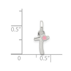Sterling Silver Letter T with Enamel Pendant QC7935T