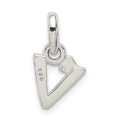 Sterling Silver Letter V with Enamel Pendant QC7935V