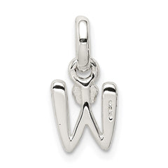 Sterling Silver Letter W with Enamel Pendant QC7935W