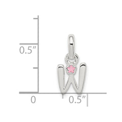 Sterling Silver Letter W with Enamel Pendant QC7935W
