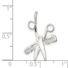 Sterling Silver Comb & Scissors Charm QC811