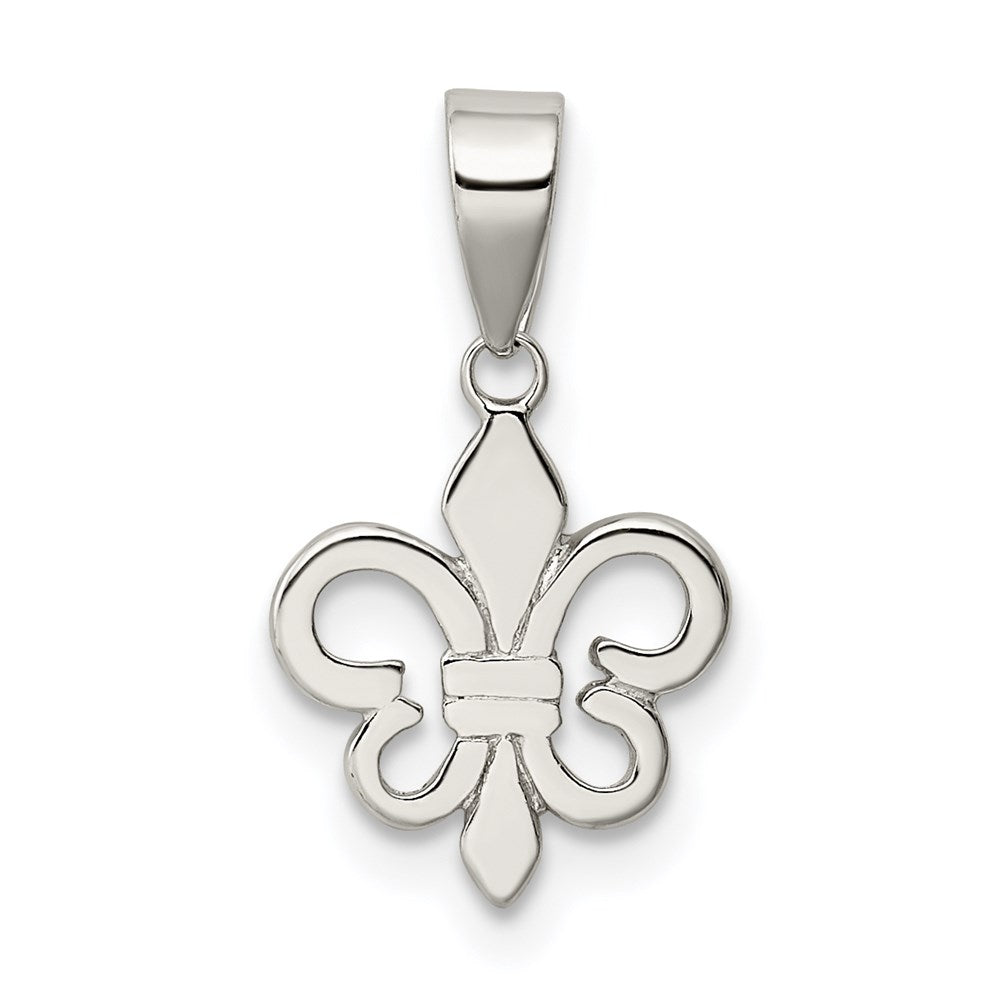 Sterling Silver Polished Fleur De Lis Pendant QC8110