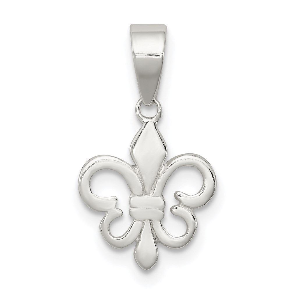 Sterling Silver Polished Fleur De Lis Pendant QC8110