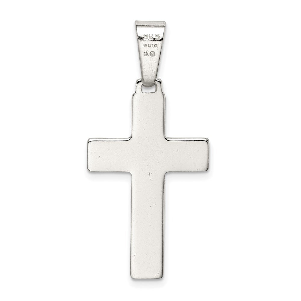 Sterling Silver Polished Cross Pendant QC8116