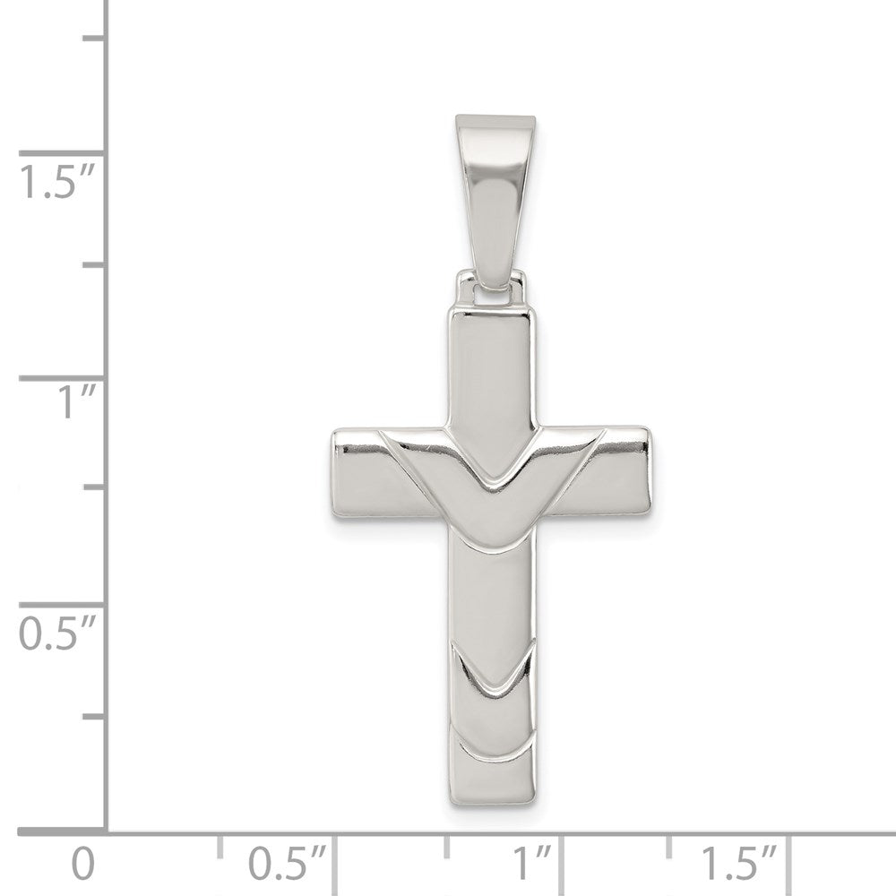 Sterling Silver Polished Cross Pendant QC8116