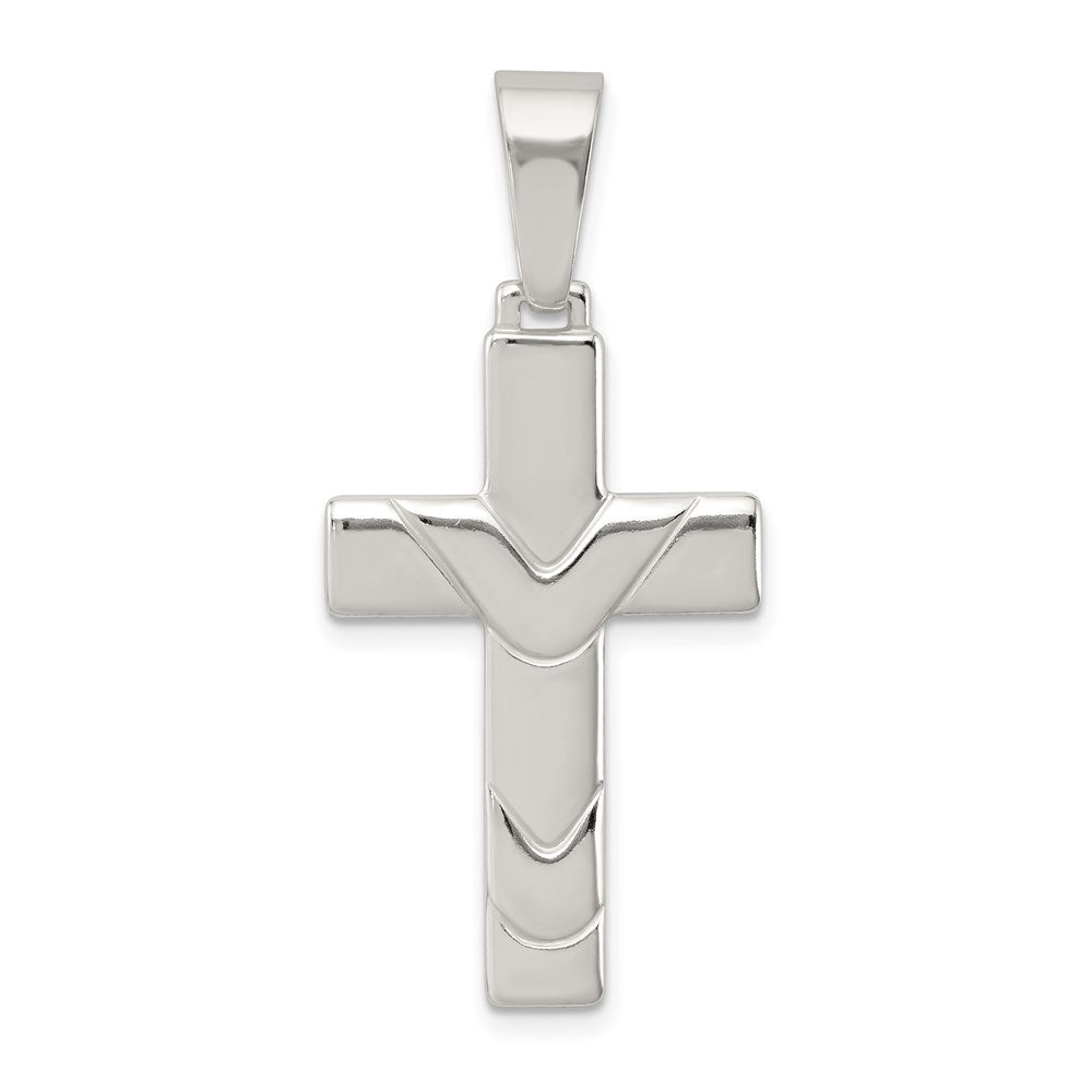 Sterling Silver Polished Cross Pendant QC8116