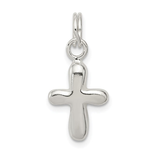 Sterling Silver Polished Cross Charm QC8118