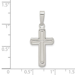 Sterling Silver Polished Cross Pendant QC8119