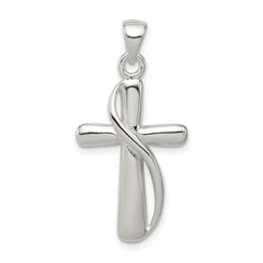 Sterling Silver Polished Cross Pendant QC8120