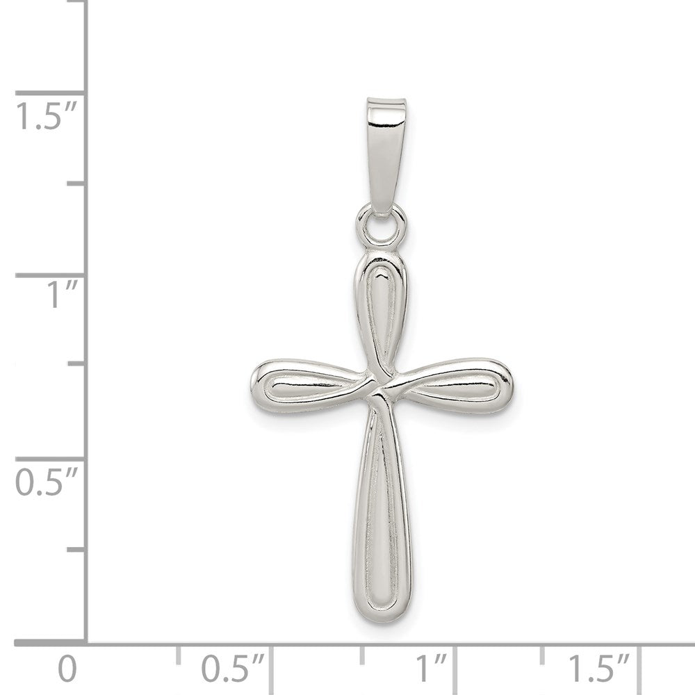 Sterling Silver Polished Latin Cross Pendant QC8123