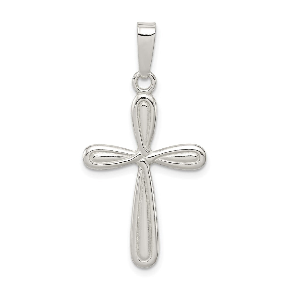 Sterling Silver Polished Latin Cross Pendant QC8123